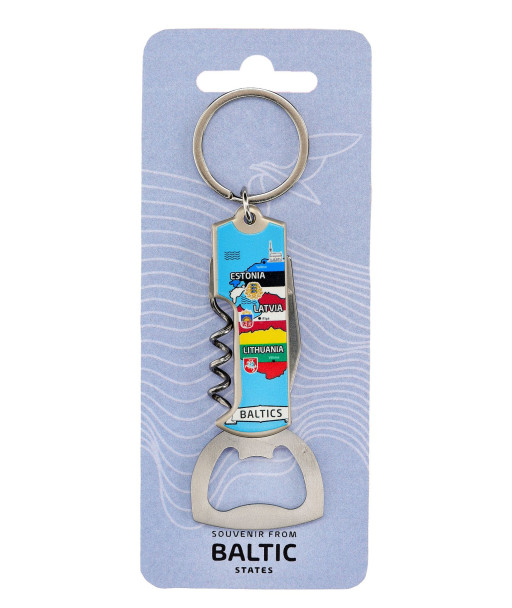 Raktų pakabukas su peiliuku ir atidarytuvu Baltic States